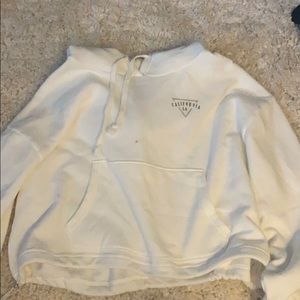 white cropped hoodie
